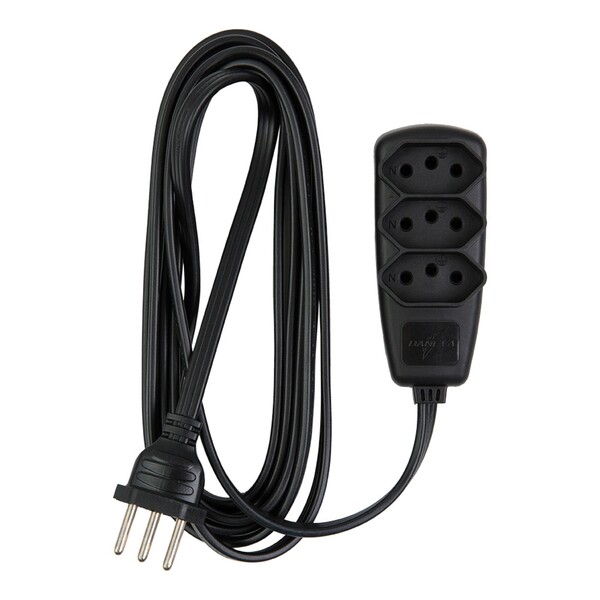 Extensão Elétrica 3m 2P+Terra 10A, Preta Sort Bivolt Daneva - Image 2